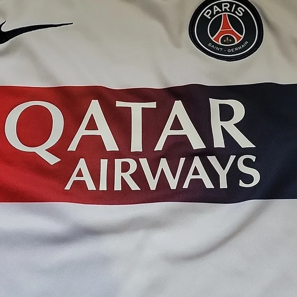 Nike PSG Paris Saint-Germain White Soccer Jersey Size Medium - Picture 5 of 10